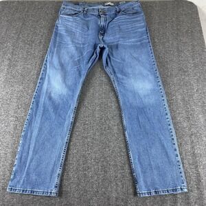 Wrangler Men's Jeans 38x32 Straight Fit Blue Denim Stretch W/ Defect